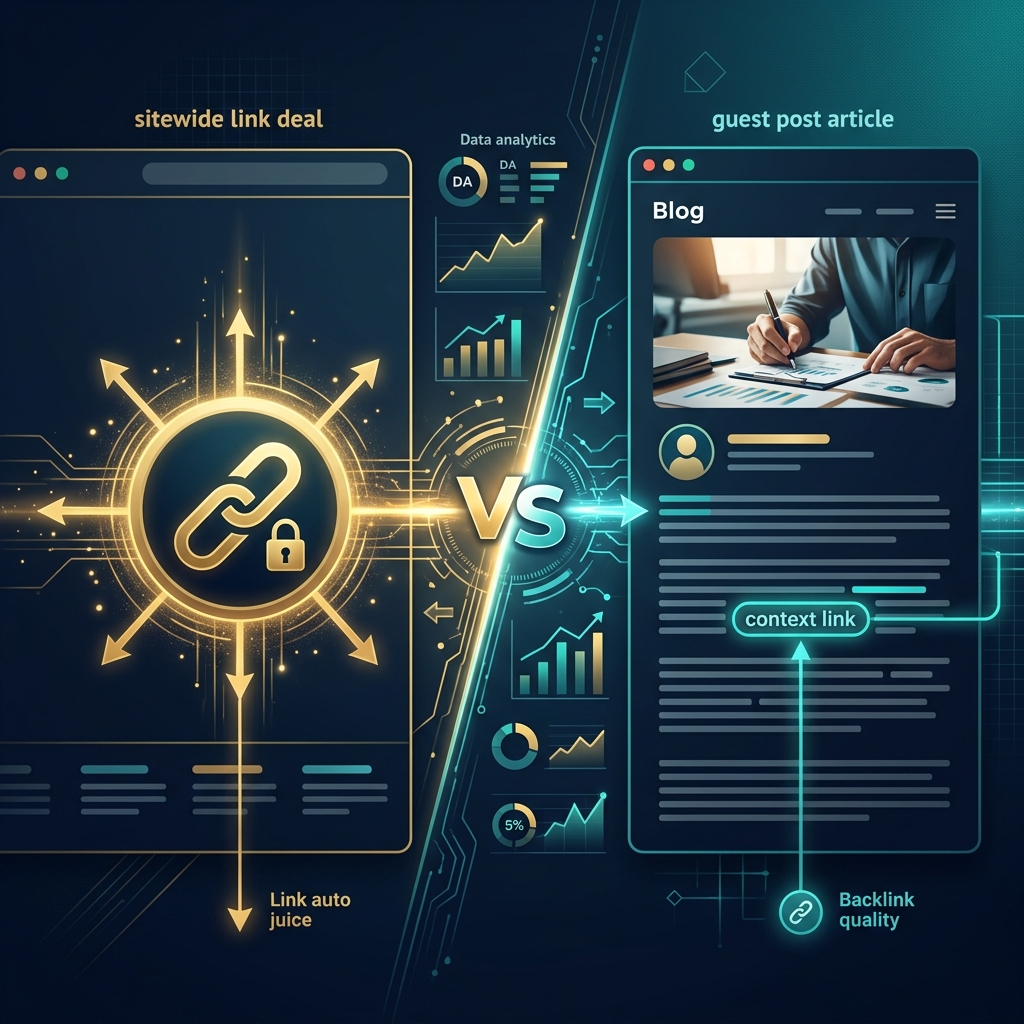 So sánh Text Link Header Footer vs Guest Post SEO 2026